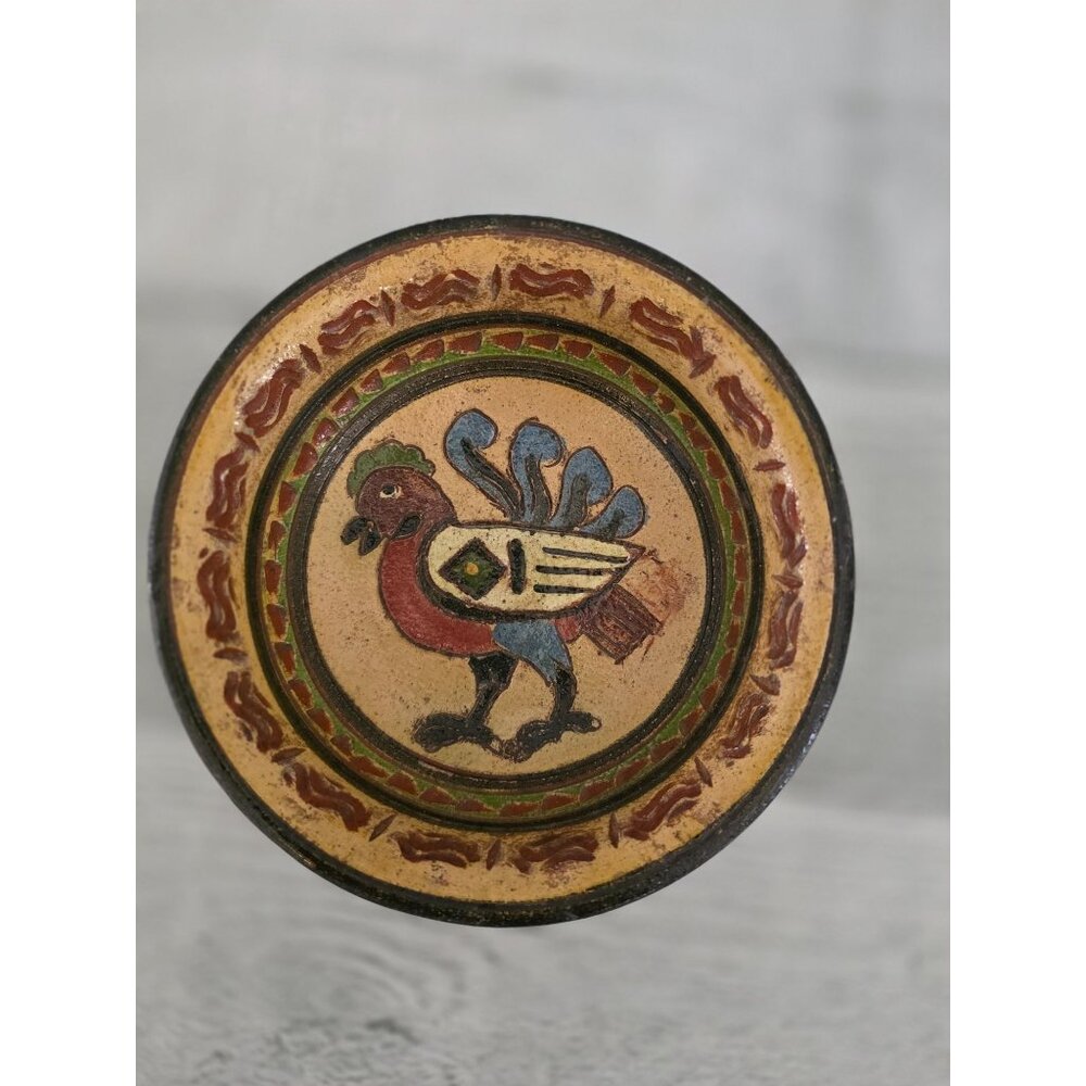 Montopoli Italy Pottery Decorative Bowl With Hand-Painted Bird Design